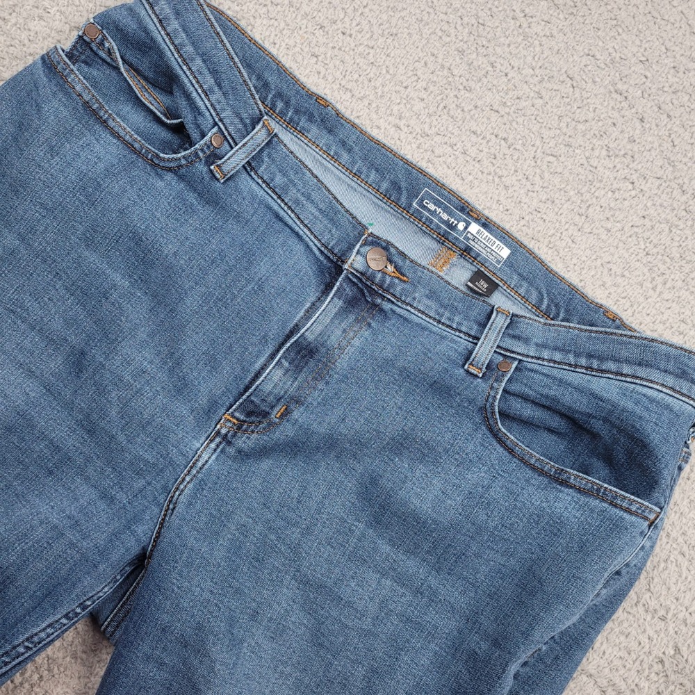 Carhartt Women's Relaxed Fit Jeans Size 18W Regular‎ Wash Denim Blue BD5383 W